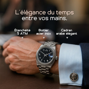 Montre Premium - Noir Argent